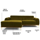 Sofá 3 Lugares Com Chaise Esquerdo Para Sala Molino 245 Cm D0