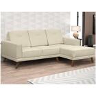 Sofá 3 Lugares Com Chaise Esquerdo Pés Retrô Capricho Suede M