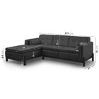 Sofá 3 Lugares Com Chaise Lado Direito 212cm Em Linho Tiê Cab