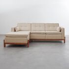 Sofá 3 Lugares Com Chaise Lado Direito 212cm Em Linho Tiê Cab