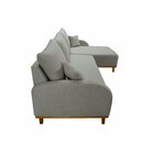 Sofá 3 Lugares Com Chaise Lado Direito 250cm Em Linho Mercúri