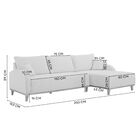 Sofá 3 Lugares Com Chaise Lado Direito 250cm Em Linho Mercúri