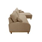 Sofá 3 Lugares Com Chaise Lado Direito 250cm Em Linho Mercúri