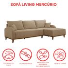 Sofá 3 Lugares Com Chaise Lado Direito 250cm Em Linho Mercúri
