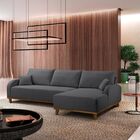 Sofá 3 Lugares Com Chaise Lado Direito 250cm Em Veludo Mercúr