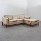 Sofá 3 Lugares Com Chaise Lado Esquerdo 212cm Em Linho Tiê Ca