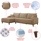 Sofá 3 Lugares Com Chaise Lado Esquerdo 250cm Em Linho Mercúr