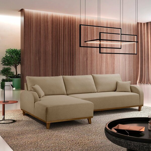 Sofá 3 Lugares Com Chaise Lado Esquerdo 250cm Em Linho Mercúr