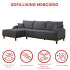 Sofá 3 Lugares Com Chaise Lado Esquerdo 250cm Em Veludo Mercú