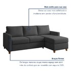 Sofá 3 Lugares Com Chaise Moov Yescasa Cinza