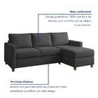 Sofá 3 Lugares Com Chaise Moov Yescasa Cinza