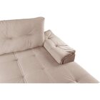 Sofá 3 Lugares Com Chaise Suede Aveludado  Areia