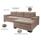 Sofá 3 Lugares Com Chaise Suede Aveludado  Chocolate