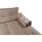 Sofá 3 Lugares Com Chaise Suede Aveludado  Chocolate
