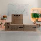 Sofá 3 Lugares Com Molas Ensacadas 200 Cm E Puff Unne Linho B