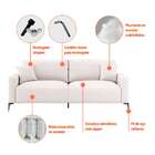 Sofá 3 Lugares Com Molas Ensacadas 200 Cm E Puff Unne Linho C