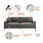 Sofá 3 Lugares Com Molas Ensacadas 200 Cm E Puff Unne Linho G