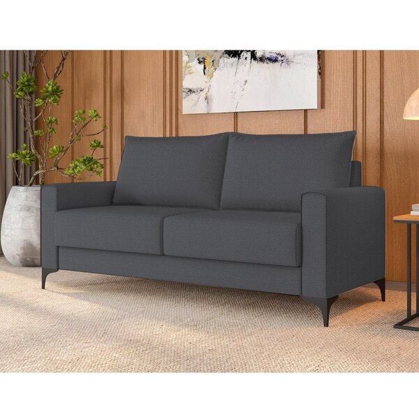 Sofá 3 Lugares Com Pés Metálicos 200cm Paradiso Grafite