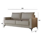 Sofá 3 Lugares Com Pés Metálicos 220cm Paradiso Bege