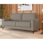 Sofá 3 Lugares Com Pés Metálicos 220cm Paradiso Bege Escuro