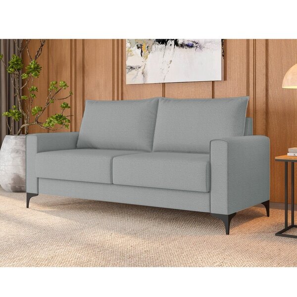 Sofá 3 Lugares Com Pés Metálicos 220cm Paradiso Cinza