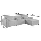 Sofá 3 Lugares Com Puff 298cm Linho Lutz Yescasa Cru