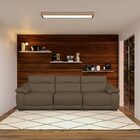 Sofá 3 Lugares Concepción Reclinável Elétrico Couro Caramelo