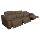 Sofá 3 Lugares Concepción Reclinável Elétrico Couro Caramelo