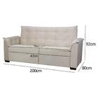 Sofá 3 Lugares Confortável 2 Metros Havana Bellamado Cor:bege