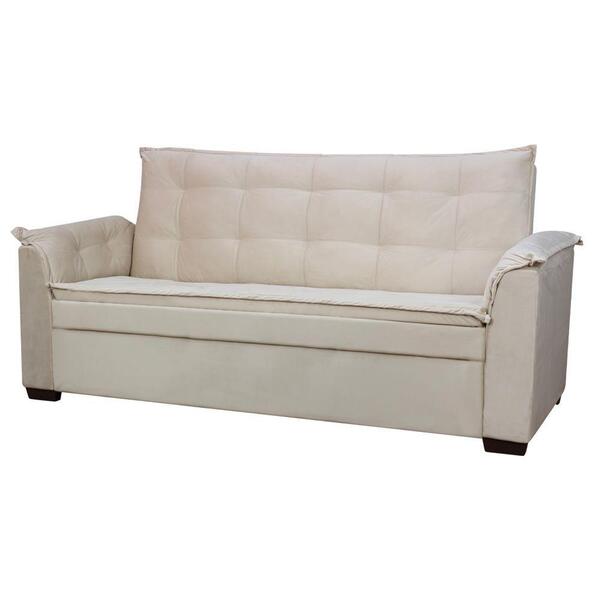 Sofá 3 Lugares Confortável 2 Metros Havana Bellamado Cor:bege