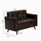 Sofá 3 Lugares Corino Escritório E Recepção Vitrola Marrom Ma