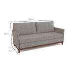 Sofá 3 Lugares Cosmo Linho Cinza Mesclado