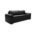 Sofá 3 Lugares Couro Preto Dakota