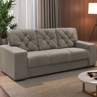 Sofá 3 Lugares Cru Em Veludo 1,94m Ieoh