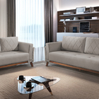 Sofá 3 Lugares Cru Em Veludo 2,07m Eileen