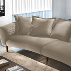 Sofá 3 Lugares Cru Em Veludo 2,50m Vega