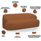 Sofá 3 Lugares Curvo Orgânico Para Sala Living 180cm Barolo L