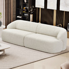 Sofá 3 Lugares Curvo Orgânico Para Sala Living 250cm Barolo L