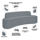 Sofá 3 Lugares Curvo Sala De Estar Living Cancún D02 Bouclê C