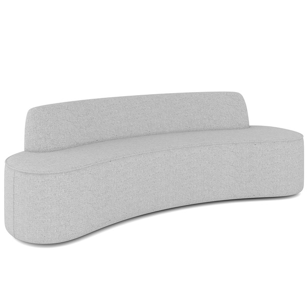 Sofá 3 Lugares Curvo Sala De Estar Living Cancún D02 Linho Ci