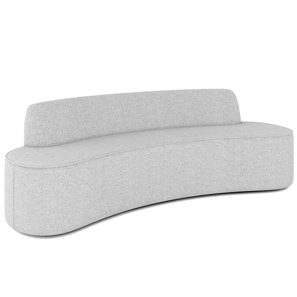 Sofá 3 Lugares Curvo Sala De Estar Living Cancún D02 Linho Ci