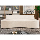 Sofá 3 Lugares Curvo Sala De Estar Living Cancún D02 Linho Cr