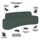 Sofá 3 Lugares Curvo Sala De Estar Living Cancún D02 Linho Ve