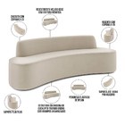 Sofá 3 Lugares Curvo Sala De Estar Living Cancún D02 Veludo B