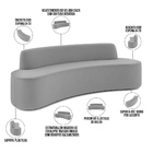 Sofá 3 Lugares Curvo Sala De Estar Living Cancún D02 Veludo C