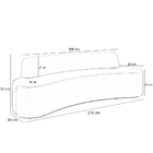 Sofá 3 Lugares Curvo Sala De Estar Living Cancún D02 Veludo C