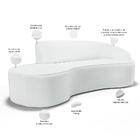 Sofá 3 Lugares Curvo Sala De Estar Living Firenze Direito D02