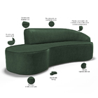 Sofá 3 Lugares Curvo Sala De Estar Living Firenze Direito D02