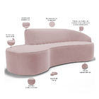 Sofá 3 Lugares Curvo Sala De Estar Living Firenze Direito D02