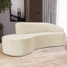 Sofá 3 Lugares Curvo Sala De Estar Living Firenze Direito D02